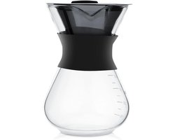 Glazen Koffiepot - 400ml - Giet Koffiezetapparaat met RVS Filter - Herbruikbare Handmatige Giet Koffie Maker