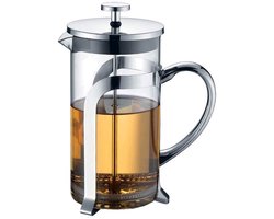 Glazen Koffiezetapparaat - koffiepers met Zilverkleurig Metalen Decor – 600 ml