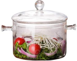 Glazen Kookpan - Hit de bestendig - 1350 ml - Transparant - Glas