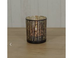 Glazen lantaarn bosmotief