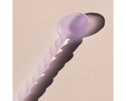 Glazen lepel - lila - paars - matte lepels - set van 4 - glass - twisted glass - theelepel - cocktail lepel - gedraaide lepels - borosilicaatglas - 15 cm lang - unieke lepels