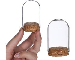 Glazen mini stolp Ø4cm en 6cm hoog met kurk (6 st.)