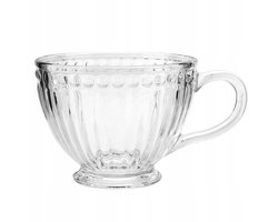 Glazen Mok Lily 430ml op Voet - Elegant Ontwerp met Plissés