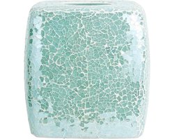 Glazen Mozaïek Tissuehouder - Decoratieve Tissuehoes - Opbergdoos Vierkant - Elegante Duurzame Houder Gezichtsdoekjes - Dispenser Papieren Handdoeken - Turquoise