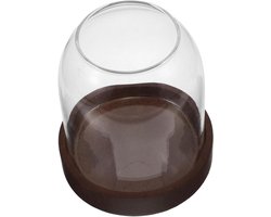 Glazen Opbergpot - Bestekhouder Keuken - Keuken Organiseren - Afneembare Houten Basis - 10.8 x 10.1 cm - Transparant