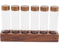 Glazen opbergpot voor koffiebonen in de keuken - transparant, opbergbuizen - 6 gaten