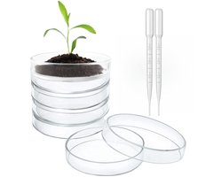 Glazen Petri Schalen - Hoge Borosilicaat Glas - Gesteriliseerde Petri Schaal voor Laboratorium Cultuur - Plastic Petri Schalen - Steriele Bacteriecultuur - Kom met Deksel