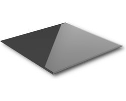 Glazen Plaat - Tafelblad Beschermer - Haard Beschermen - Facet Geslepen - 80x80cm - Zwart