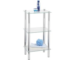 Glazen planken - cosmetica en handdoeken - set van 3 - transparant - veiligheidsglas