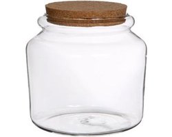 Glazen pot met kurk Ø 15 cm en 14 cm hoog (1 st)
