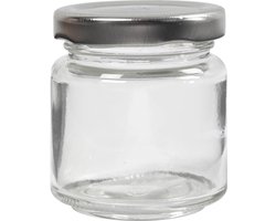 Glazen Pot - Transparante DIY Bewaarpot - Geschikt Voor Decoratie, Hobby en Keukengebruik - Hoogte 6,5 cm - Diameter 5,7 cm - Inhoud 100 ml - Set van 12