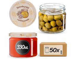 Glazen Potten 330 ml met Schroefdeksel - Ideaal voor Jam, Honing en Inmaken