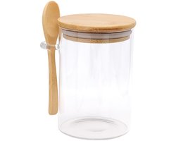 Glazen potten, voedselbewaarpotten, luchtdichte glazen potten met deksel en lepel, geschikt voor koffiebonen, suiker, koekjes, snoep, thee, kruiden en gedroogde producten.