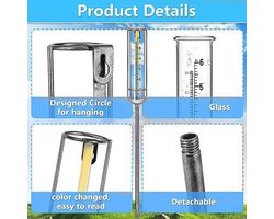 Glazen Regenmeter 15 cm voor de Tuin met Paal - Beste Tuinaccessoires