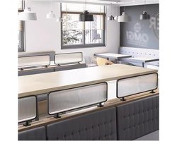 Glazen Ruimteverdeler - Lage Kamer Hek - Eetruimte Indelen - Gestreept Design - 30 x 50 cm - Zwart