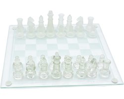 Glazen Schaakbord - Schaakset - 25 x 25 cm - Schaakspel - Met Schaakstukken - Schaakbord Glas