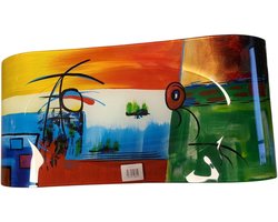 glazen schaal happynis - kleurrijk 27x55 cm glaskunst handgemaakt - multi color - dik glas fruitschaal - tafel decoratie
