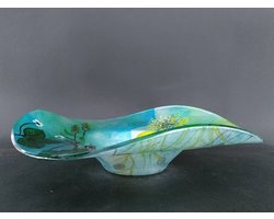 Glazen Schaal Wild Flowers – Rond | Handbeschilderd Glaskunstobject