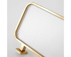Glazen Scheidingsscherm - Tafelscheider Bureauverdeler - Ruimte Verdelen - Gouden Frame - 120 cm - Goud