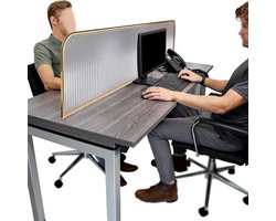 Glazen Scheidingswand - Bureauverdeler Privacy - Werkruimte Verfraaien - Verdikt Gehard Glas - 120 x 30 cm - Zwart Gestreept