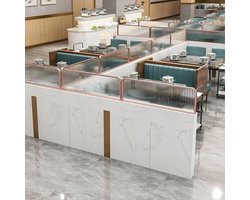 Glazen Scheidingswand - Eetkamer Scherm - Ruimte Verdelen - Gestreept Glas Design - 30x60cm - Goud