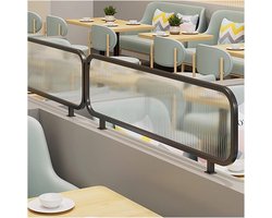 Glazen Scheidingswand - Eetkamer Scherm - Ruimtes Verdelen - Gestreept Mat Glas - 30 x 70 cm - Zwart