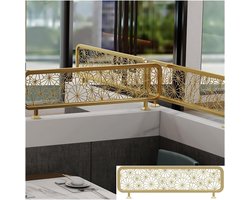 Glazen Scheidingswand - Kamerverdeler Decoratie - Ruimtes Verdelen - Veilig Afgeronde Hoeken - 50x100cm - Goud