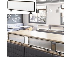 Glazen scheidingswand - Kamerverdeler Scherm - Ruimte scheiden - Stijlvol gestreept ontwerp - 40 x 100 cm - Zwart