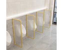 Glazen Scheidingswand - Privacy Scherm - Toilet Inrichting - Duurzame Constructie - 120 x 40 cm - Goud