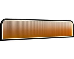 Glazen Scheidingswand - Ruimteverdeler - Eetkamer Decoratie - Gestreept Glas - 30 x 90 cm - Zwart
