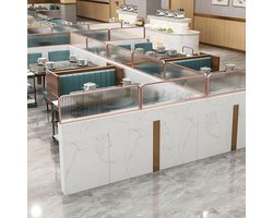Glazen scheidingswand - Tafelscherm ijzer - Ruimte verdelen - Gestreept design - 39 x 90 cm - A