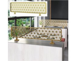 Glazen Scheidingswanden - Kamerverdeler Privacy - Eetruimte Afschermen - Duurzaam IJzeren Frame - 120 cm - Goud