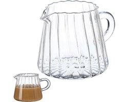 Glazen Schenkkan met Deksel 200ml - Ideaal voor Melk, Thee en Koffie