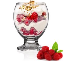 Glazen Set 0,28 Liter IJsbeker Dessertschaal Cocktailglazen Cocktail Drinkglazen Waterglazen Kelkglazen Vaatwasmachinebestendige Kinderglazen Kleine Sapglazen 6 X 280 Ml