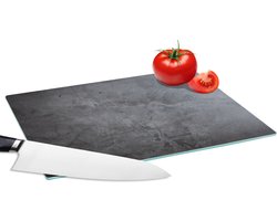 Glazen Snijplank - 28x20 - Industrieel - Beton - Grijs - Leisteen - Retro - Snijplanken Glas