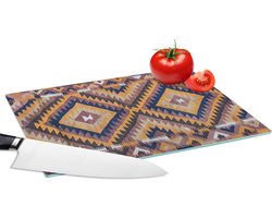 Glazen Snijplank - 28x20 - Perzisch Tapijt - Patronen - Oranje - Snijplanken Glas