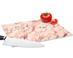 Glazen Snijplank - 28x20 - Roze - Stenen - Marmer - Snijplanken Glas