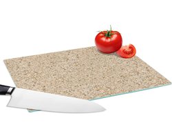 Glazen Snijplank - 28x20 - Steen - Industrieel - Graniet - Patronen - Snijplanken Glas - Keuken decoratie aanrecht