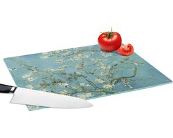 Glazen Snijplank - 39x28 - Amandelbloesem - Van Gogh - Kunst - Bloemen - Snijplanken Glas