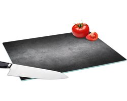 Glazen Snijplank - 39x28 - Beton - Grijs - Retro - Cement - Textuur - Snijplanken Glas