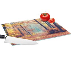 Glazen Snijplank - 39x28 - Bos - Herfst - Bladeren - Snijplanken Glas