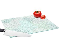 Glazen Snijplank - 39x28 - Geometrie - Patroon - Groen - Snijplanken Glas