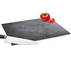 Glazen Snijplank - 39x28 - Industrieel - Beton - Grijs - Leisteen - Retro - Snijplanken Glas