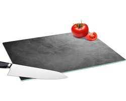 Glazen Snijplank - 39x28 - Leer - Lederlook - Bruin - Licht - Snijplanken Glas