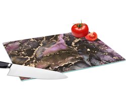 Glazen Snijplank - 39x28 - Marmer - Gold - Steen - Abstract - Snijplanken Glas