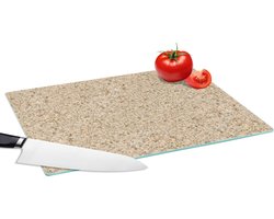 Glazen Snijplank - 39x28 - Steen - Industrieel - Graniet - Patronen - Snijplanken Glas - Keuken decoratie aanrecht