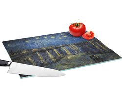 Glazen Snijplank - 39x28 - Sterrennacht boven de Orsay Parijs - Vincent Van Gogh - Snijplanken Glas