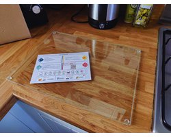 Glazen Snijplank 40x30 Cm – Hittebestendig & Mesvriendelijk – Transparant Getemperd Glas Met Antislip