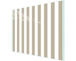 Glazen Snijplank - Spatbord Plaat - Keukenwerkblad Beschermen - Gehard Glas - 52x30 cm - Grijze Strepen