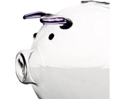 Glazen Spaarvarken - Decoratief Beeldje - Geld Leren Sparen - Hoogwaardig Borosilicaatglas - 13.5 cm - Transparant